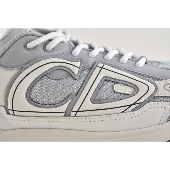 Dior Mens B30 Countdown Grey White Low Top Lace Up Flat Trainer Sneakers 44 11 - Picture 3 of 14